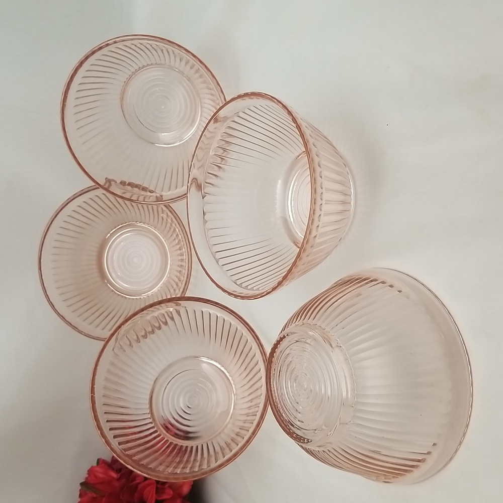 Federal Pink Depression Ribbed Mixing Bowls